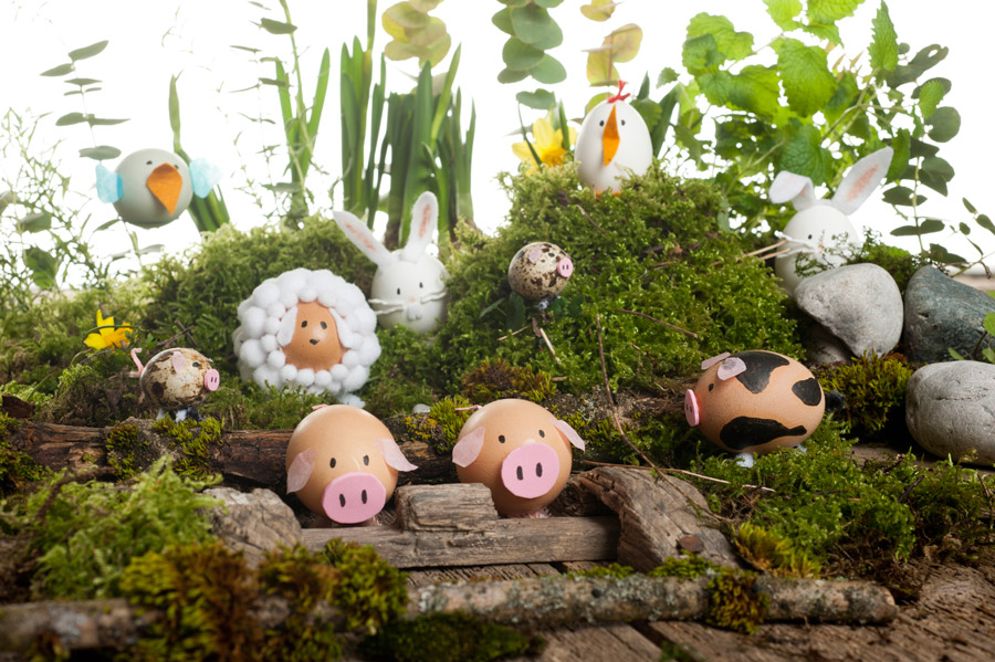 Easter egg animals home decoration